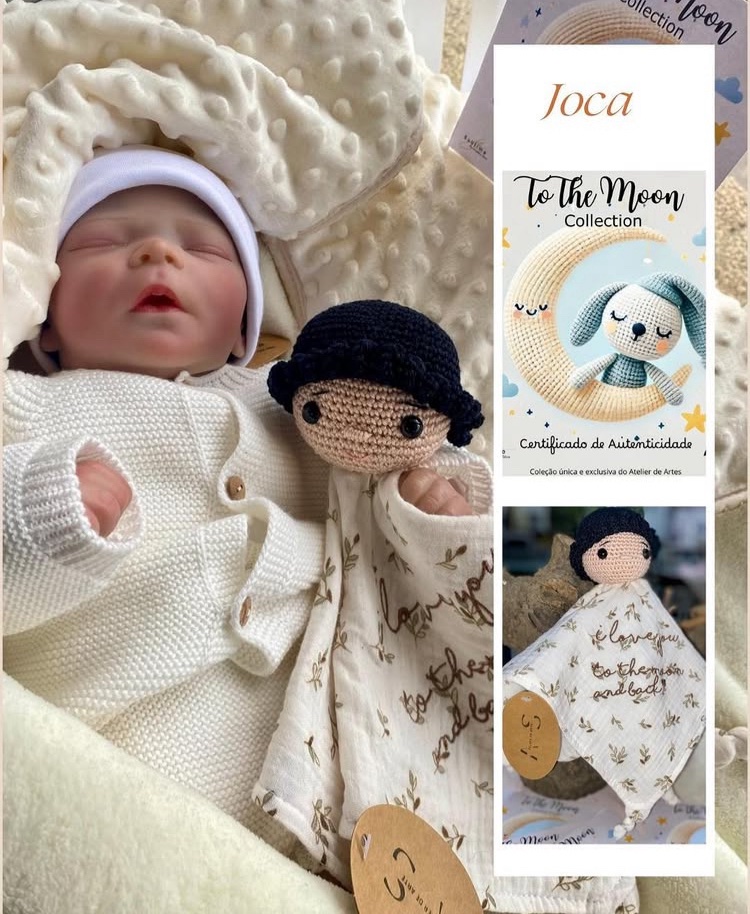 Dou Dou To the Moon Collection– Amigurumi e Musselina com Bordado “I love you to the moon and back - Image 4